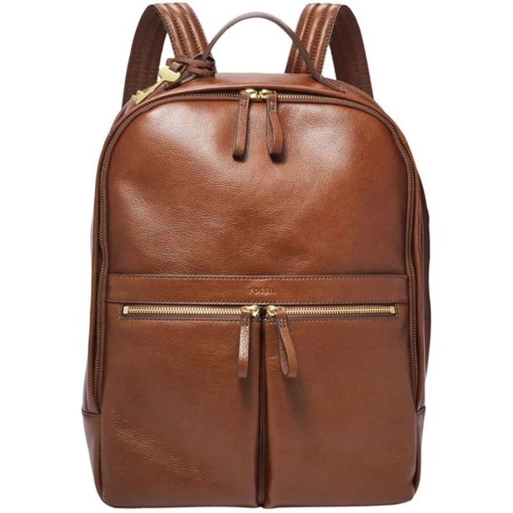 Fossil Tan Leather Backpack